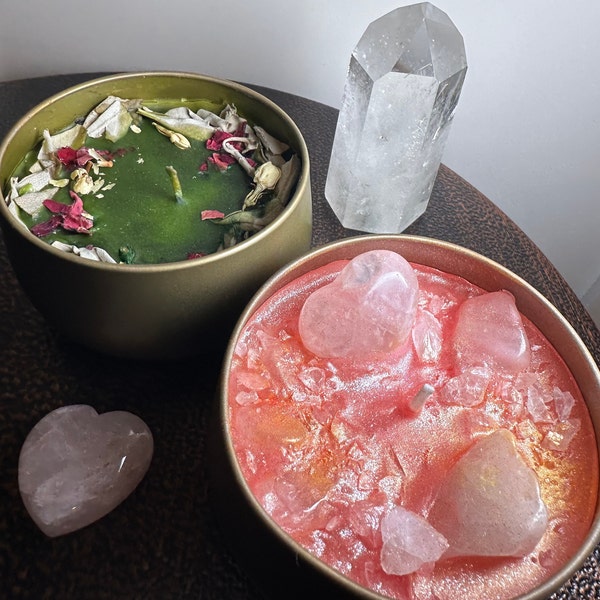 Reiki Charged Crystal Candles Healing Candles Intention Candles Crystal ...