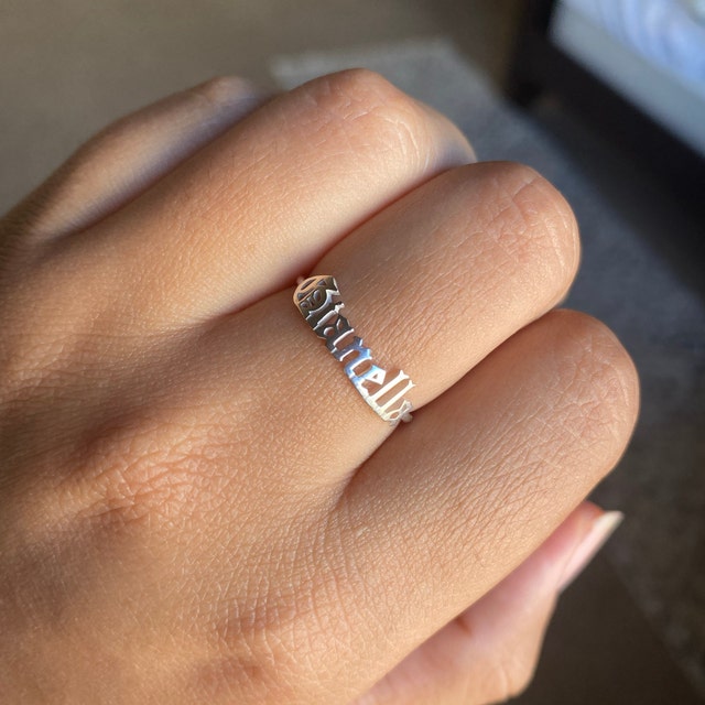 Gothic Name Ring by Gracepersonalized - Old English Style