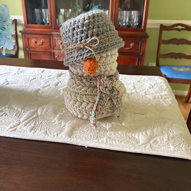 A customer's finished Wheat Stitch Snowman Crochet Pattern