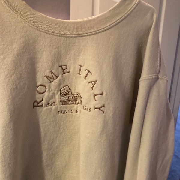 Sweat-shirt Rome Italy Pour Homme Et Femme – Cadeau Voyage – Col Rond, Manches Longues