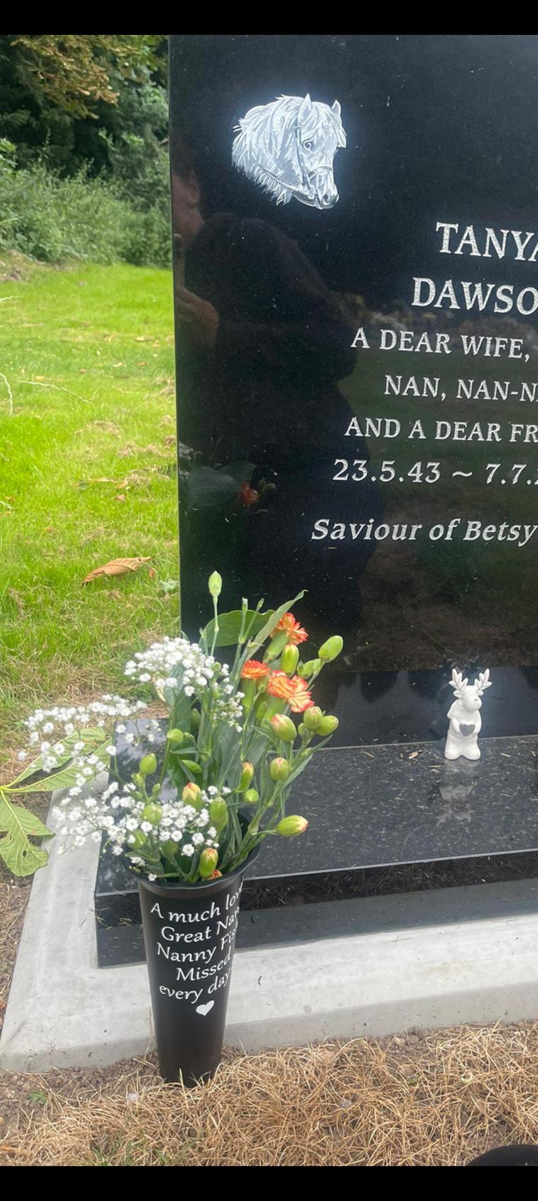 Personalized Memorial Flower Vase with Spike for Graves - Remembrance Gift for Grieving Loved Ones