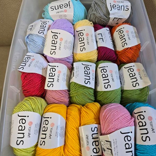 Yarnart Jeans 4 Ply Amigurumi Soft Cotton Yarn, Yarnart Jeans Yarn