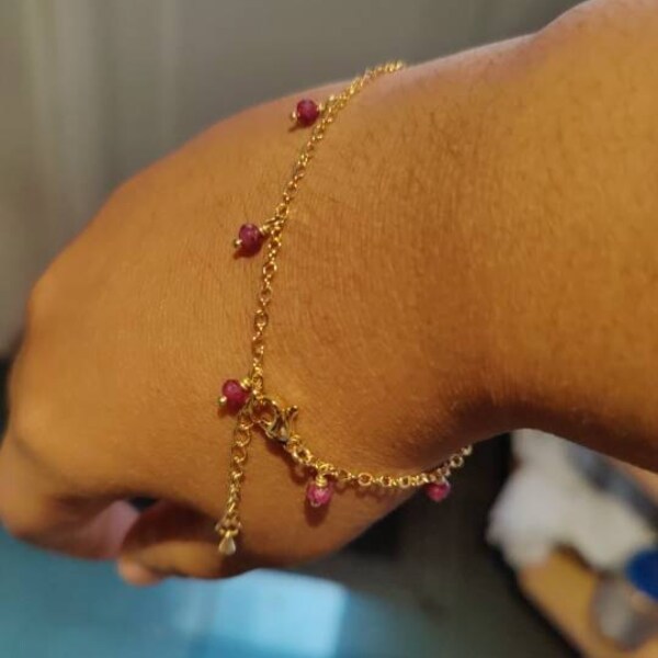Nonza 14K Gold-Filled Chain and Rainbow Sapphire Bracelets main image 1