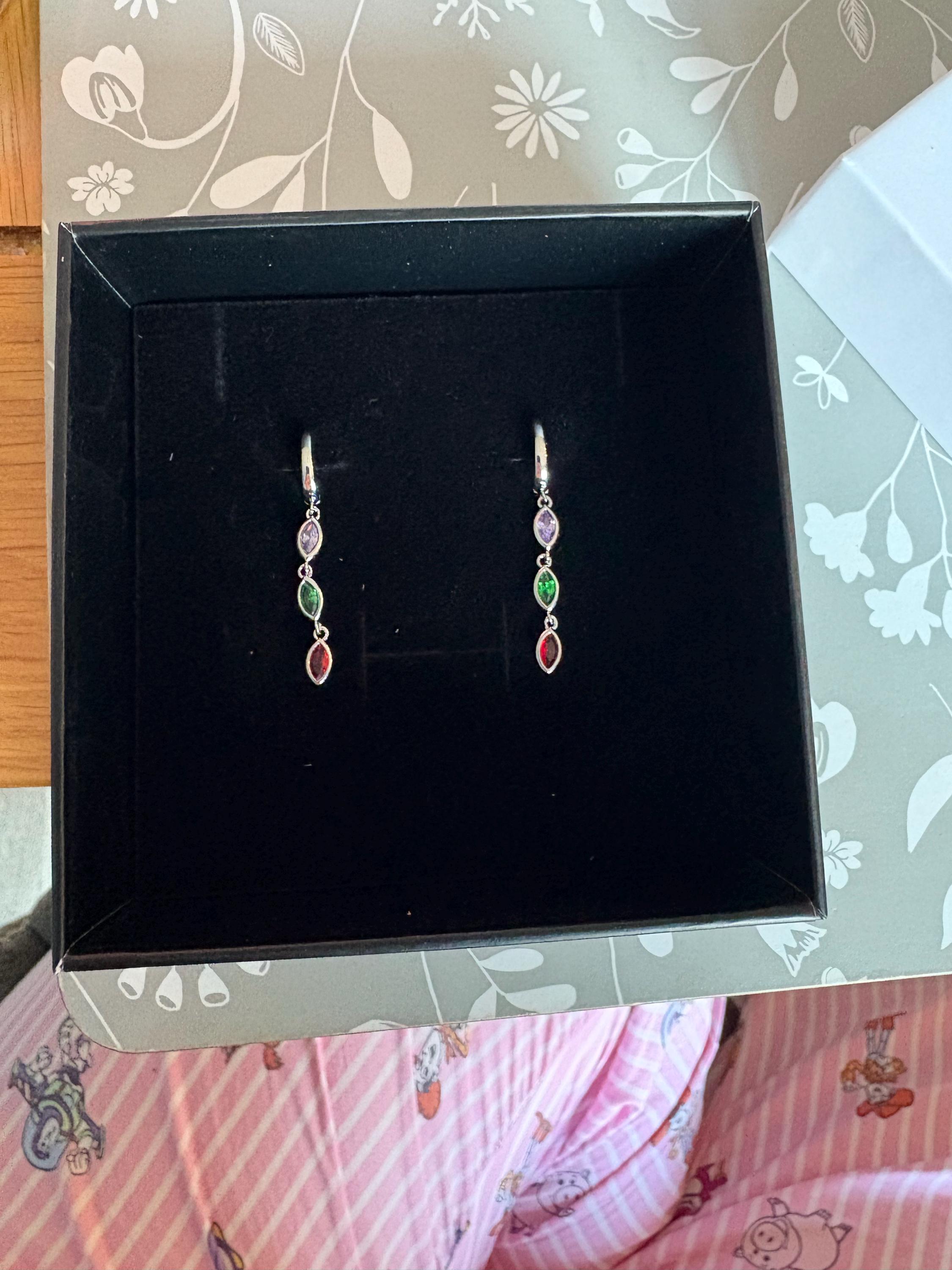 Custom Leaf Birthstone Earrings, Daily Earring, Diamond Dangle Earrings, Birthday Gift, Grandma Gift for Mom, Mothers Day Gift for Her
