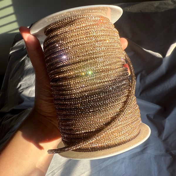 Sparkly Rhinestone Cord – 4mm Macrame Rope, Craft Supply (45 Meter ...