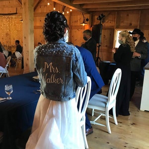 PERSONALIZED Statement Denim Bridal Jacket Custom Name Pearl Detailing ...