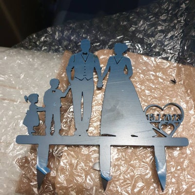 Family Wedding Cake Topper Bride and Groom With Child Cake - Etsy