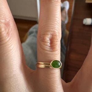 翡翠リング、オーバル翡翠リング、ゴールド翡翠リング、オーバル翡翠