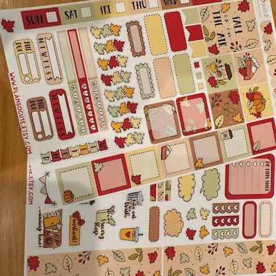 Fall Hobonichi Weeks Kit, Autumn Printable Planner Stickers, Autumn ...