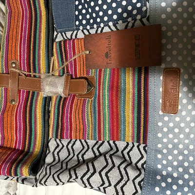 thumbnail image 2 of CREATIVE LEATHER ART CLA Upcycle Canvas Tote Bag, Beautiful... 2 of 9
