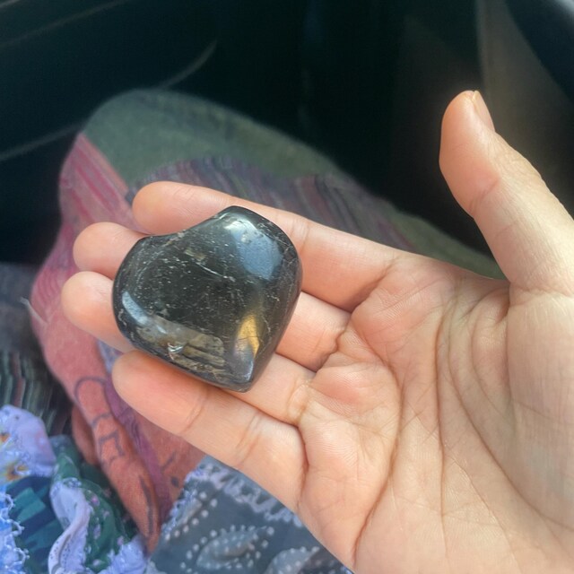 LARGE Black Tourmaline Crystal Hearts, 1.5 - 1.75