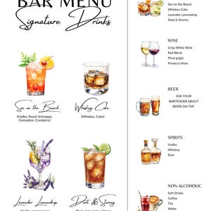 Bar menu sign photo from Megan