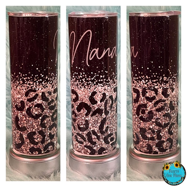20 Oz Skinny Tumbler Sublimation Design Template Glitter Gold Black ...