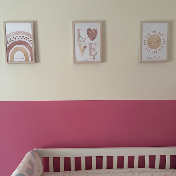 Boho Rainbow Set of 3 Nursery Prints, Girl Nursery Wall Art, Nursery ...
