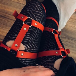 Corset belt corset harness garter set with buckles leather | Etsy