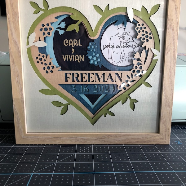 3D CUSTOMIZABLE WEDDING Shadow Box Svg, Custom Name, Layered Paper Art ...