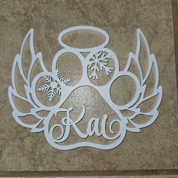 Dog Angel Wings Ornament Pet Memorial Ornament Personalized Paw Angel ...