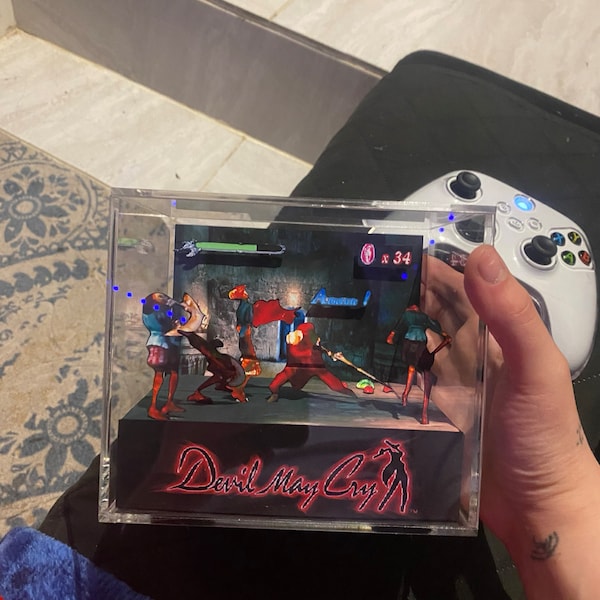 Devil May Cry Cube Diorama - 3D Videogame - Gift for Gamer - Shadow Box ...