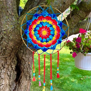 Crochet Mandala, Crochet Mandala Pattern, Crochet Dreamcatcher