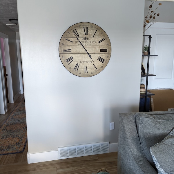 Barnwood Tan Wall Clock, 8 Sizes!!, EXTRA Quiet Mechanism, Lifetime ...