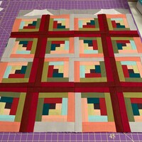 Tiny Log Cabin FPP Quilt Block PDF Pattern || Five Size Options ...