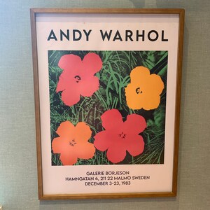 Andy Warhol Flowers Exhibition Poster: Vintage Floral Art Print