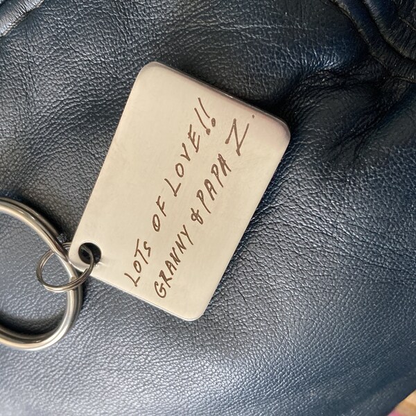 Handwritten Key Chain -your Handwritten Image, or Custom Font Text ...