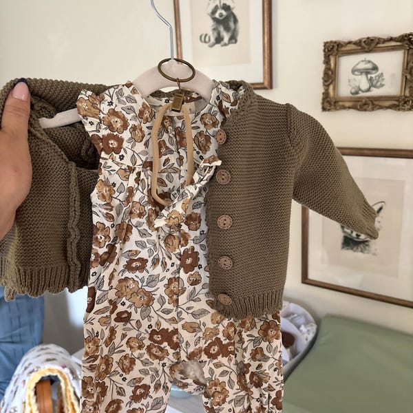 Newborn Baby Knit Jumper Cuddle and Kind Knitted Romper Overalls Etsy