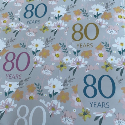 2 Sheets 70th Birthday Wrapping Paper Age 70 Birthday White - Etsy UK