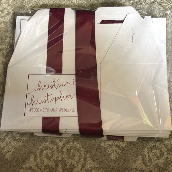 ASSEMBLED Personalized Wedding Welcome Boxes - Gable Boxes, Ribbon ...