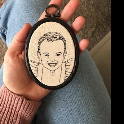 Custom Portrait // Personalized Portrait // Embroidery Hoop Art // Hand ...