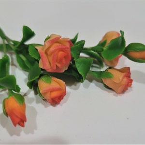 Miniature Flower,miniature Orange Rose,dollhouse Flower,miniature ...