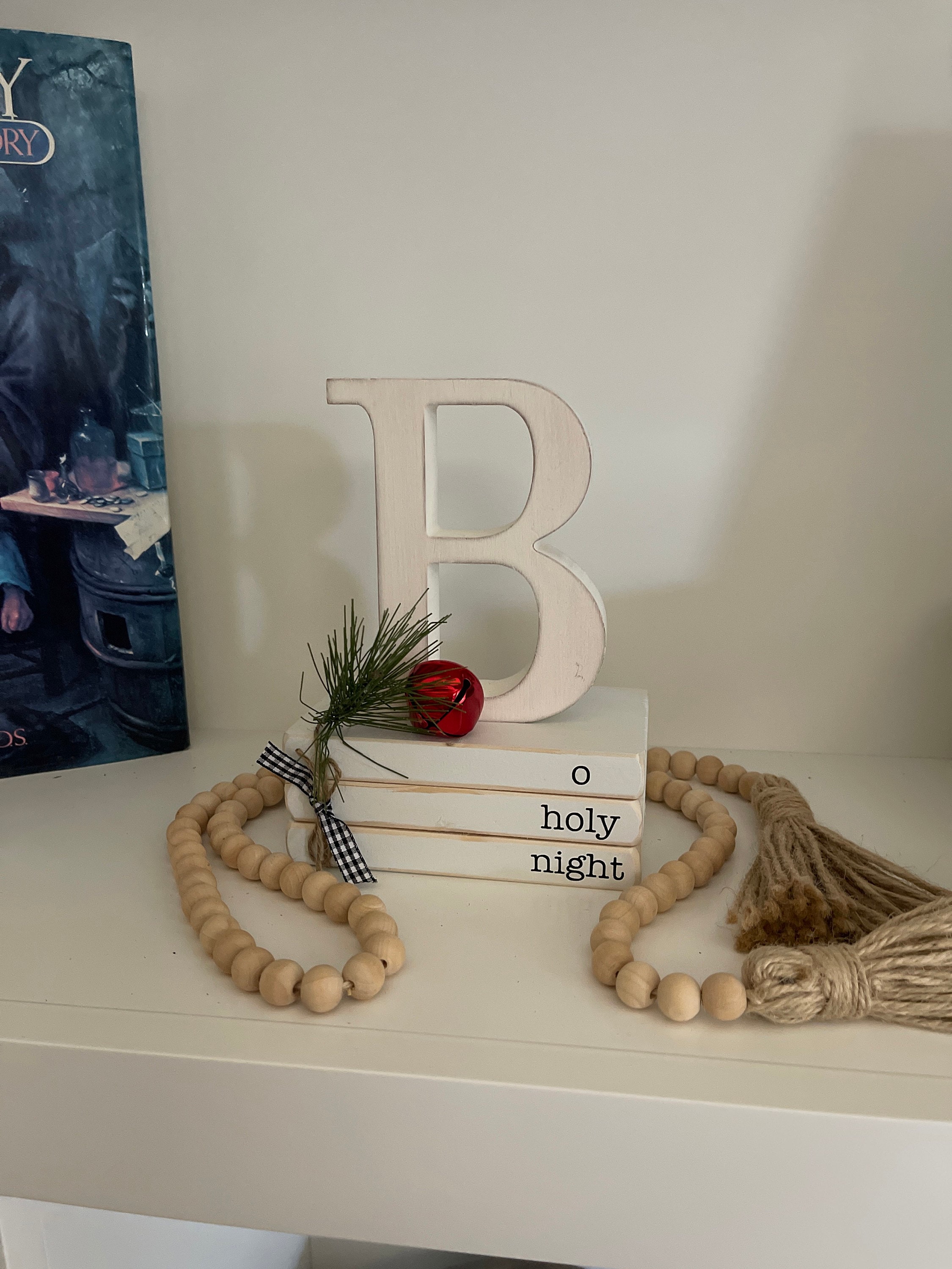 Christmas book bundle, mini book stack, Christmas decor, farmhouse, faux books, set of 3, rustic, teacher gift, housewarming, wooden books