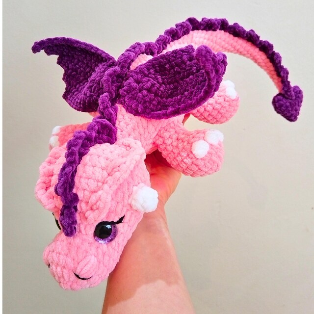かぎ針編みのドラゴンの編み図（42cm / 17インチ） / 妖精のドラゴン