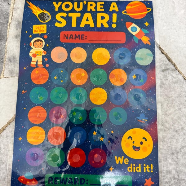 Space Reward Chart for Kids: Printable Chore & Behavior Tracker (PDF ...