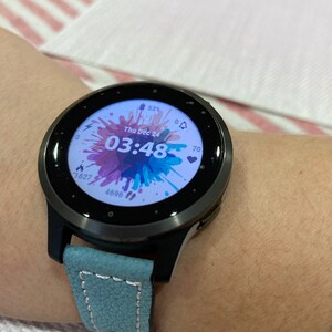 Garmin Vivo 5genuine Leather Smartwatch Band For Garmin Vivoactive 5/3/4,  Forerunner 245/255