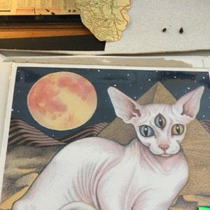 Sphinx Cat Print Psychedelic Art Metaphysical Art Hairless Etsy Sphinx Cat Print Psychedelic Art Metaphysical Art Hairless Etsy