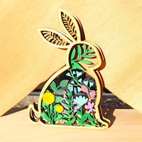 Easter Laser Cut Files Rabbits SVG Layered Bundle, Floral Bunny ...