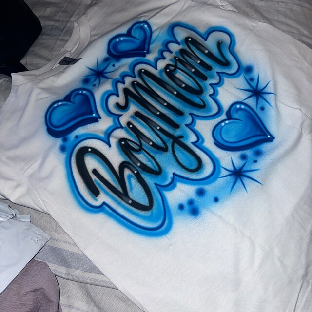 Airbrush T-shirt * Hearts * Boy Mom * Your Word * Your Colors - Etsy