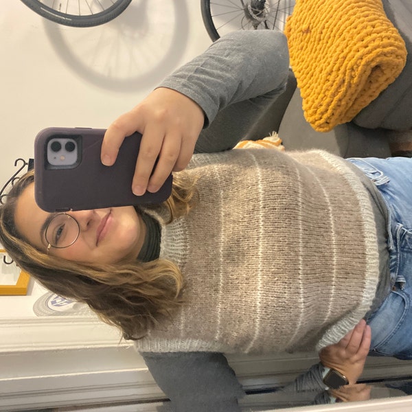 Windowpane Vest Knitting Pattern | Digital Download | Cropped Slipover ...