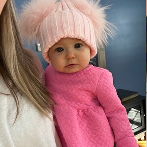 Baby Kids Girl Boys Kid Pom Pom Wool Fur Cute Winter Pink Blue | Etsy