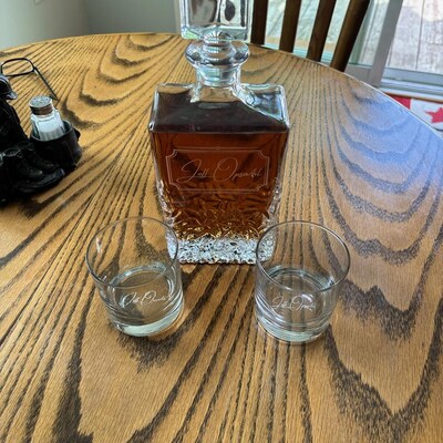 Custom Whiskey Glass With Premium Quality Side and Bottom Engraving for ...
