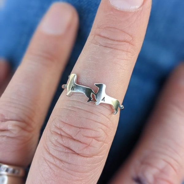 Custom Dog and Cat Ring - Personalized Pet Ring - Family Animal Jewelry ...