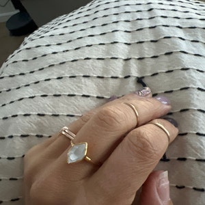 Customer photo from Dorisa, Large Raw Herkimer Diamond Ring in Yellow Gold