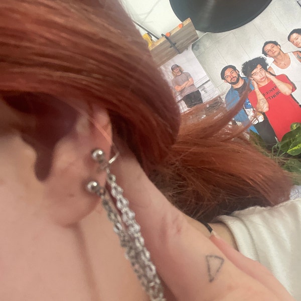 Heart Dangle Hinged Hoop Earrings – Stainless Steel, Perfect For Cartilage Or Lobe Piercings