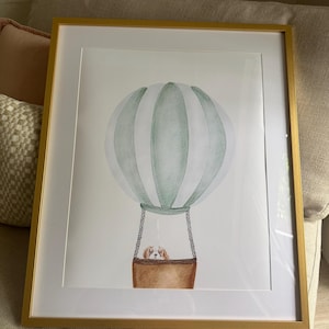 Dachshund In Hot Air Balloon Nursery Dog Print, Cute Puppy Wall Art for Kids Room, Sausage Dog Lover Decor, Watercolour Dog Nursery Artwork