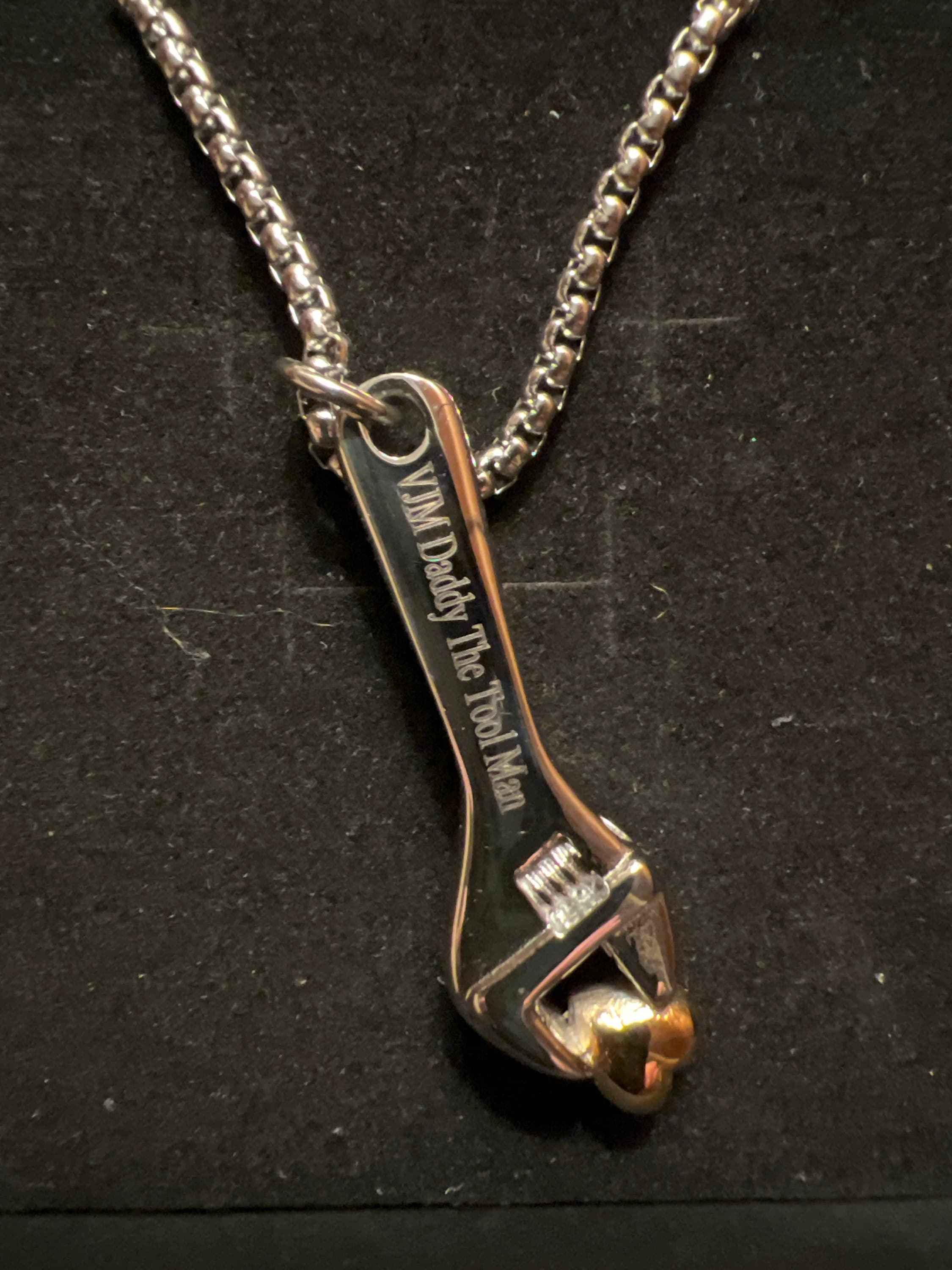 Personalized Wrench Urn Necklace, Engraved Container Men Necklace, Customized Gift for Him