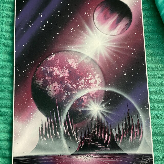 Spraypaint Art / Spray Paint Art / Galaxy Art / Space Home