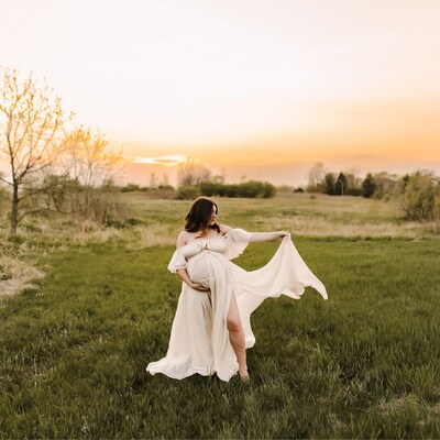 Mystical wonders rusty brownish sheet chiffon two piece dress ready to ship