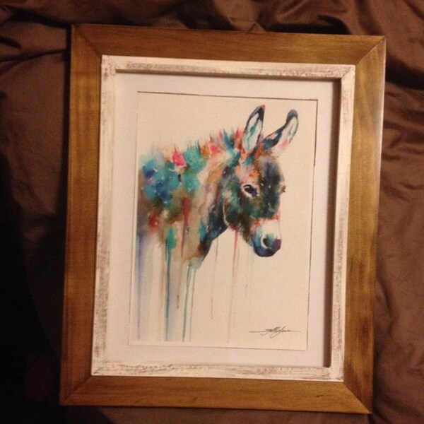 Donkey Watercolor Painting Print by Slaveika Aladjova, Animal Art ...